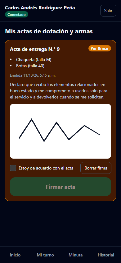 Firma de un acta con el dedo