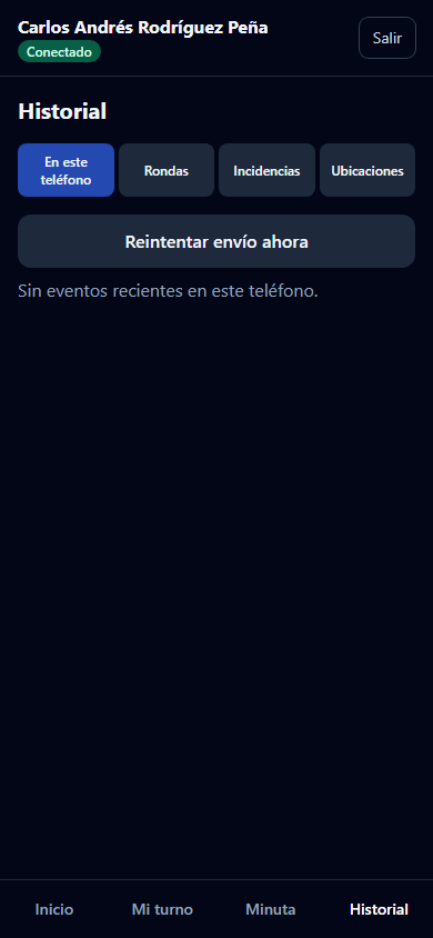 Historial del vigilante