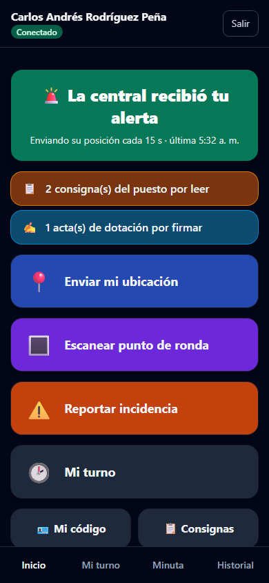 La central recibió la alerta