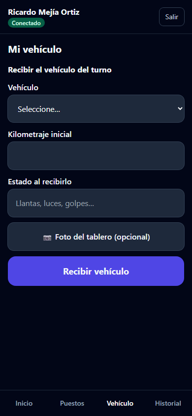 Registro del vehículo
